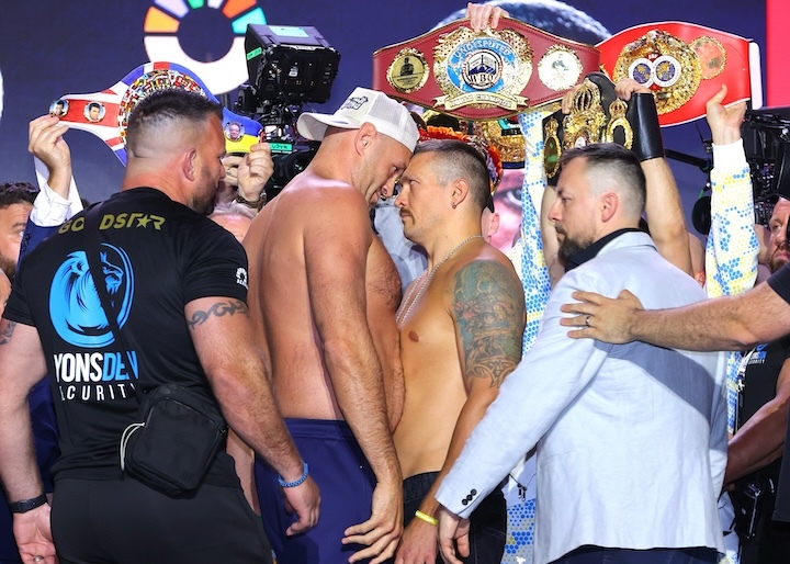 Tyson Fury vs Oleksandr Usyk peso ufficiale
